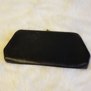 Marilyn Black Gold Metal Hardware Clutch Bag